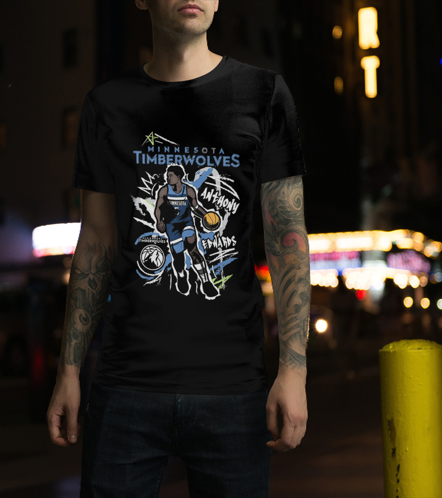 Anthony Edwards Minnesota Timberwolves NBA Chalked Up 5 Basketball Player Artwork 2026 T-Shirt