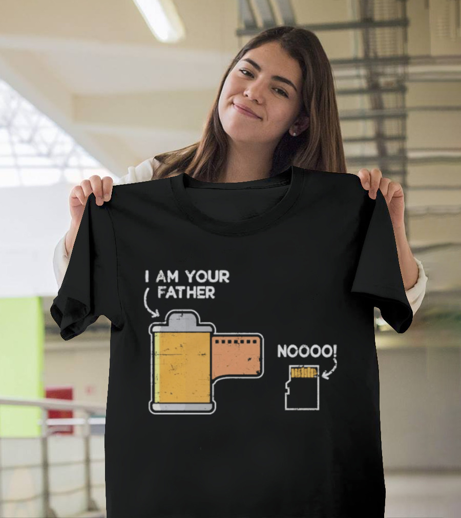 I Am Your Father Nooo Film Roll Memory Card Humor T-Shirt