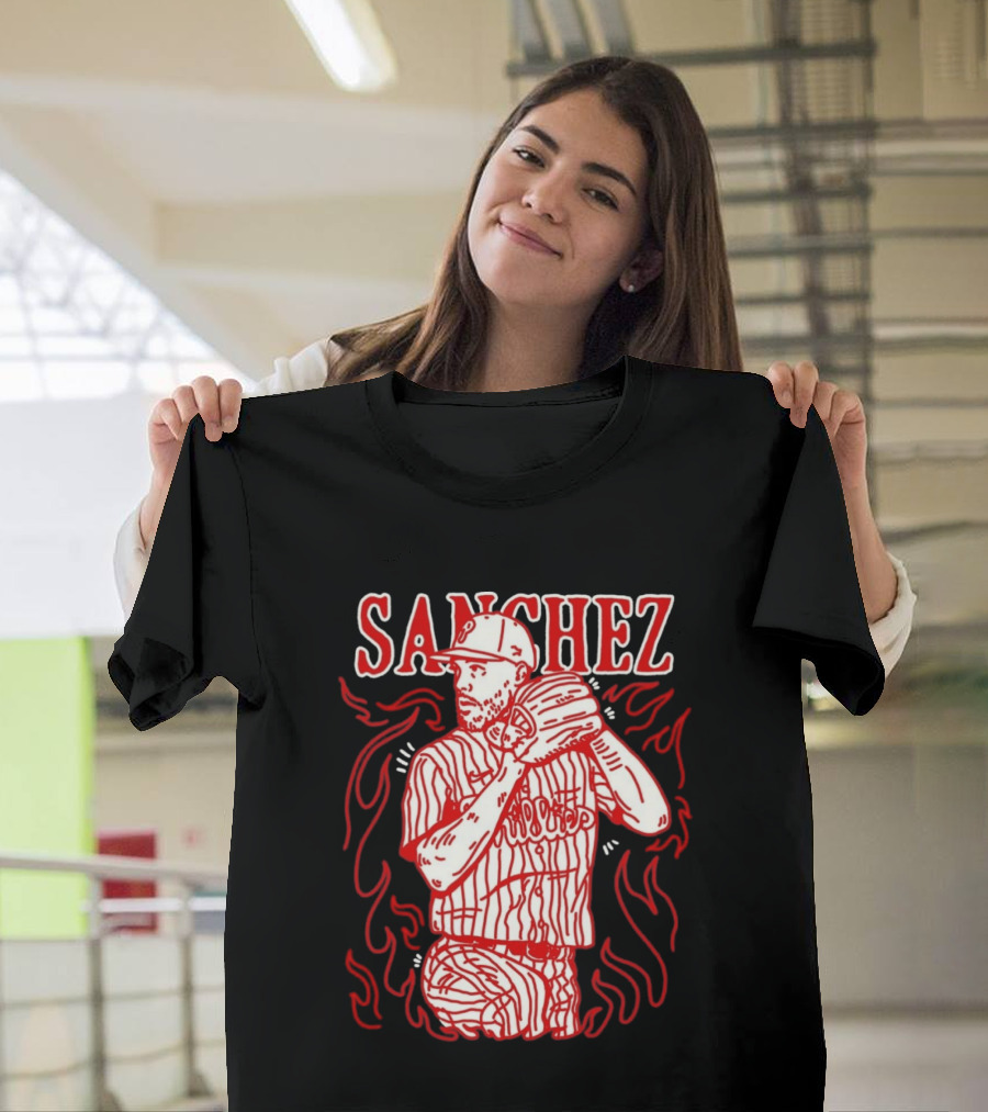 Cristopher Sanchez Philadelphia Phillies Flame Pitcher T-Shirt