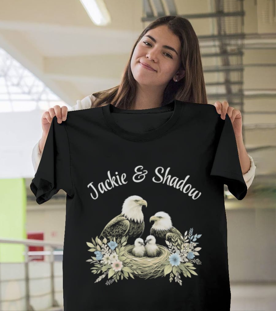 Jackie & Shadow Eagles With Nest And Flowers T-Shirt