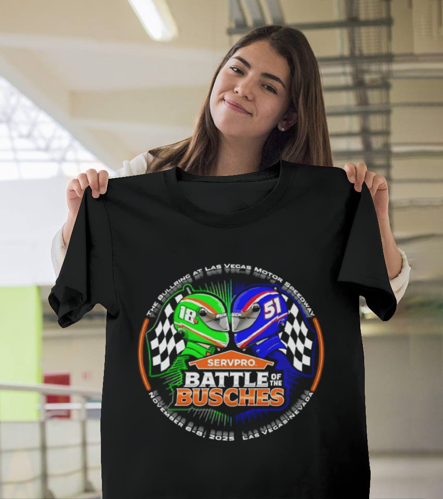 SERVPRO Battle Of The Busches NASCAR Kyle Busch Kurt Busch 18 51 Las Vegas Motor Speedway T-Shirt