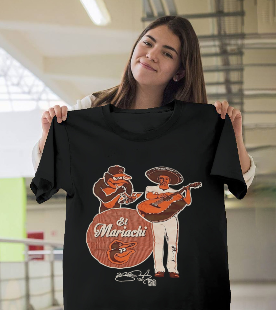Miguel Gonzalez Baltimore Orioles El Mariachi Guitar Trumpet Player Series 22 50 T-Shirt