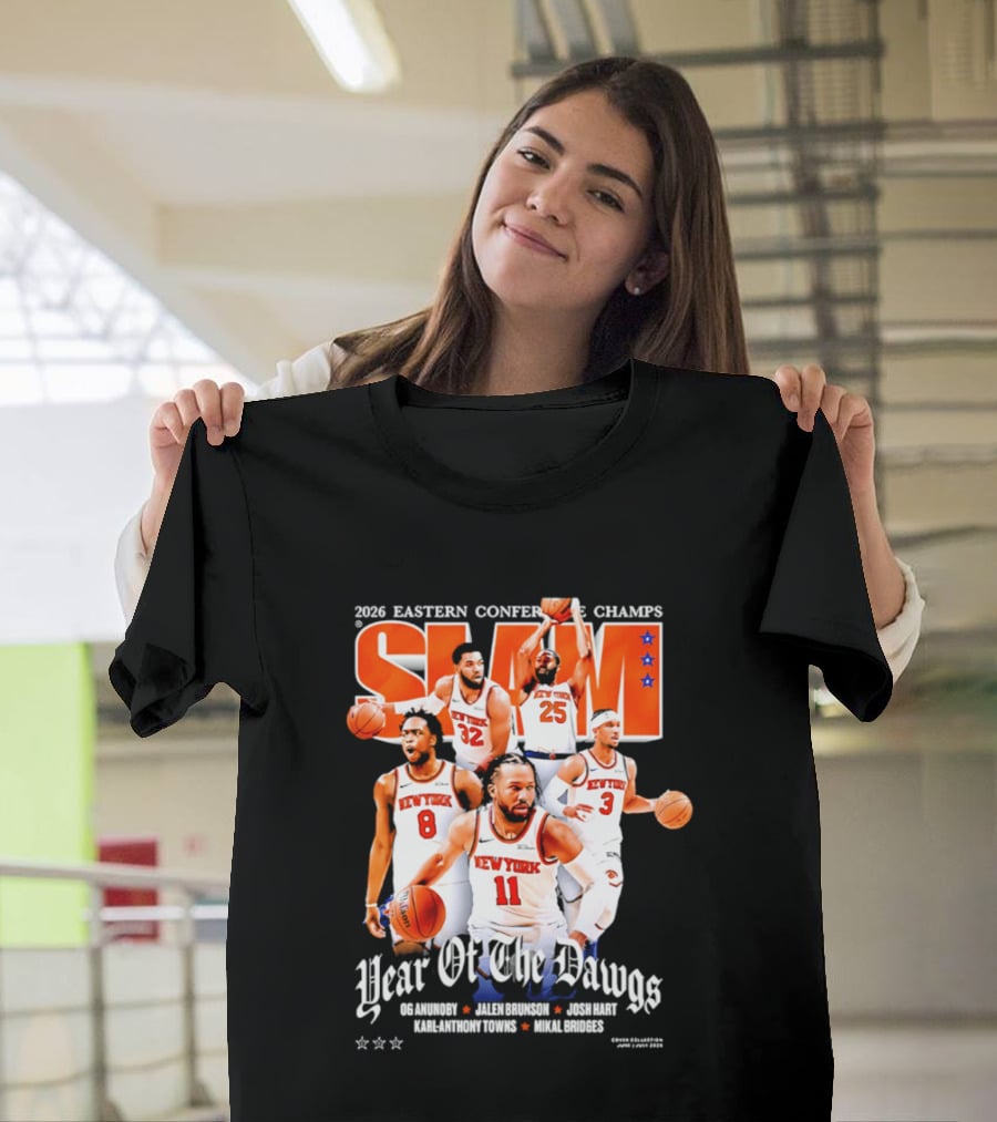 2026 Eastern Conference Champs New York Knicks Slam Year Of The Dawgs Brunson Robinson Barrett Randle Hart T-Shirt