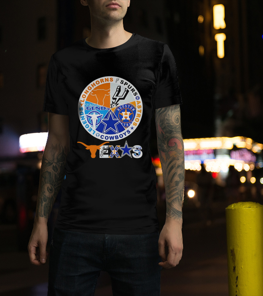 Texas Longhorns Spurs Astros Cowboys Legends Pride T-Shirt