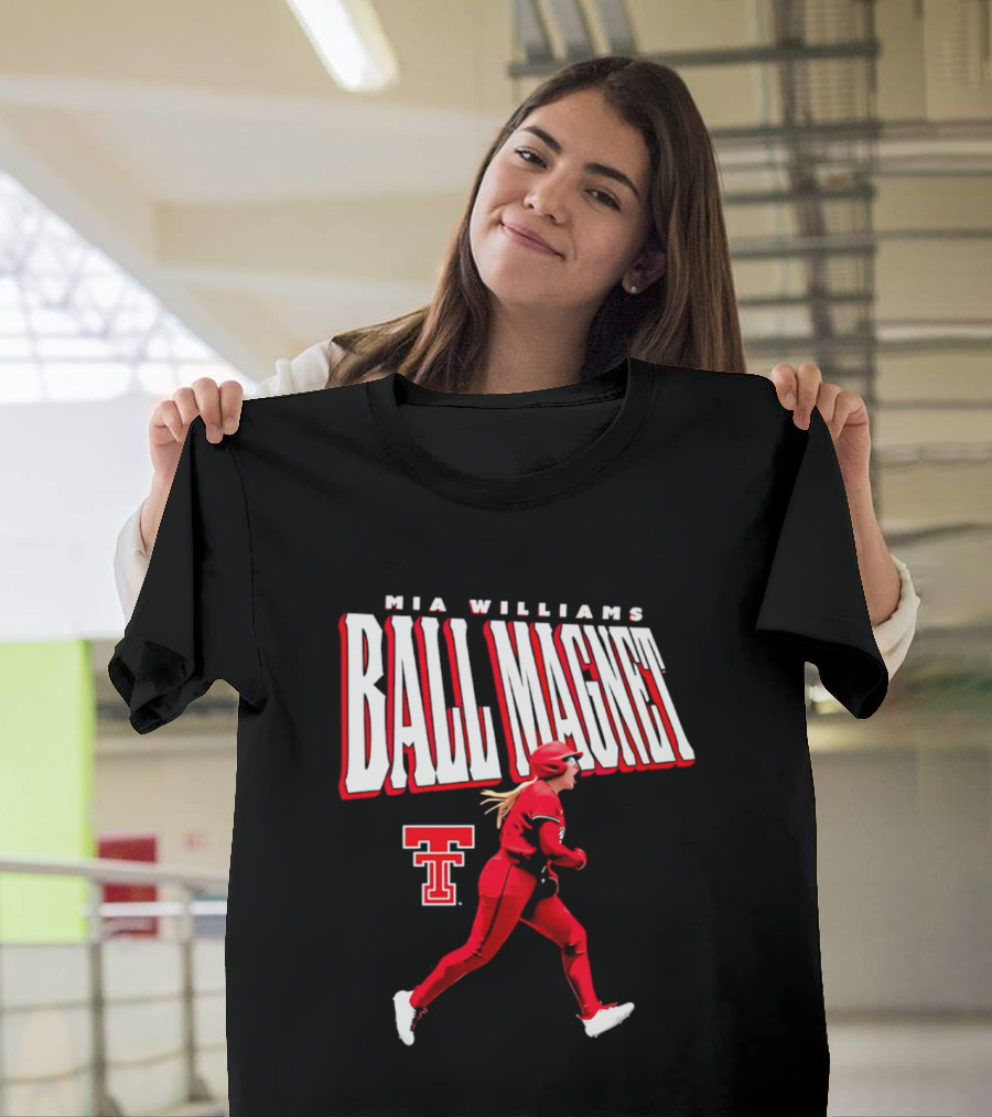Mia Williams Ball Magnet Texas Tech Logo Running Player T-Shirt