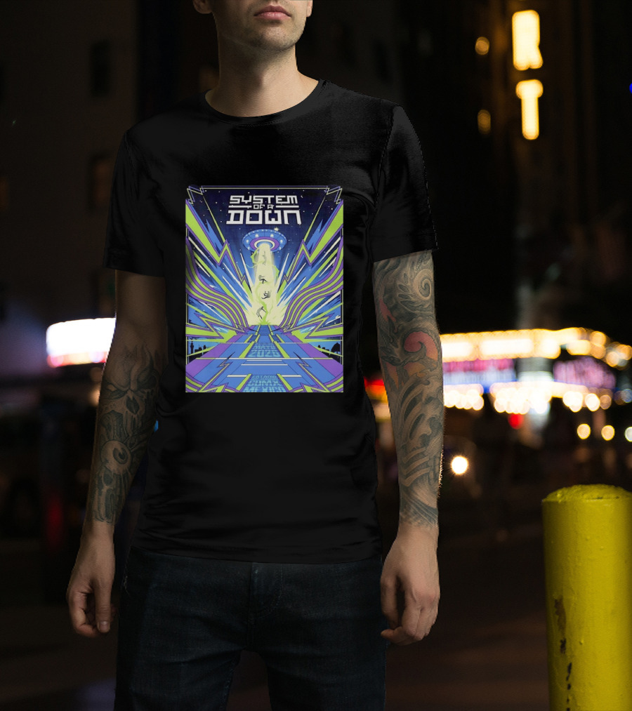 UFO Spaceship System Of A Down CDMX Mexico At Estadio GNP Seguros T-Shirt