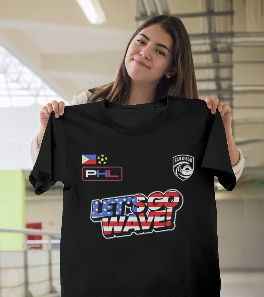 USA Let's Go Wave San Diego Wave FC PHL 2026 T-Shirt