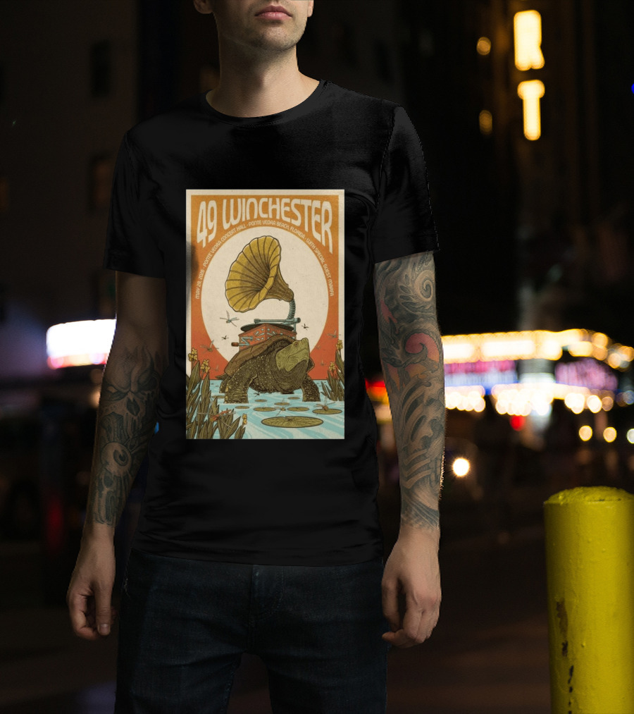 49 Winchester May 29 2026 Ponte Vedra Concert Hall Florida Vintage Phonograph Tortoise T-Shirt