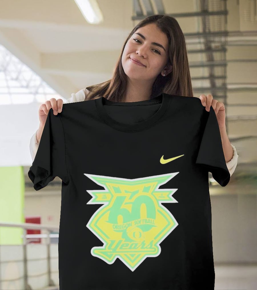 Oregon Softball 60 Years Anniversary Club Nike T-Shirt