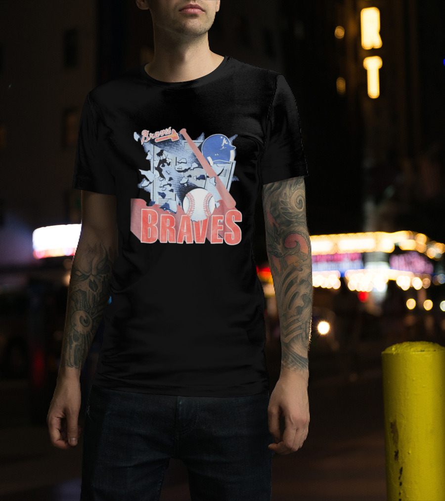 Braves Atlanta MLB 1994 Baseball Bat And Helmet T-Shirt