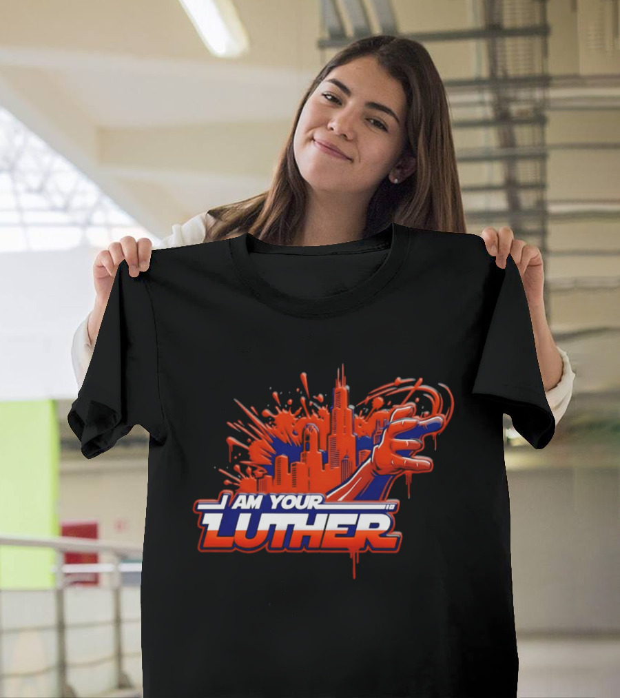 Chicago Bears I Am Your Luther Paint Tower Hand T-Shirt