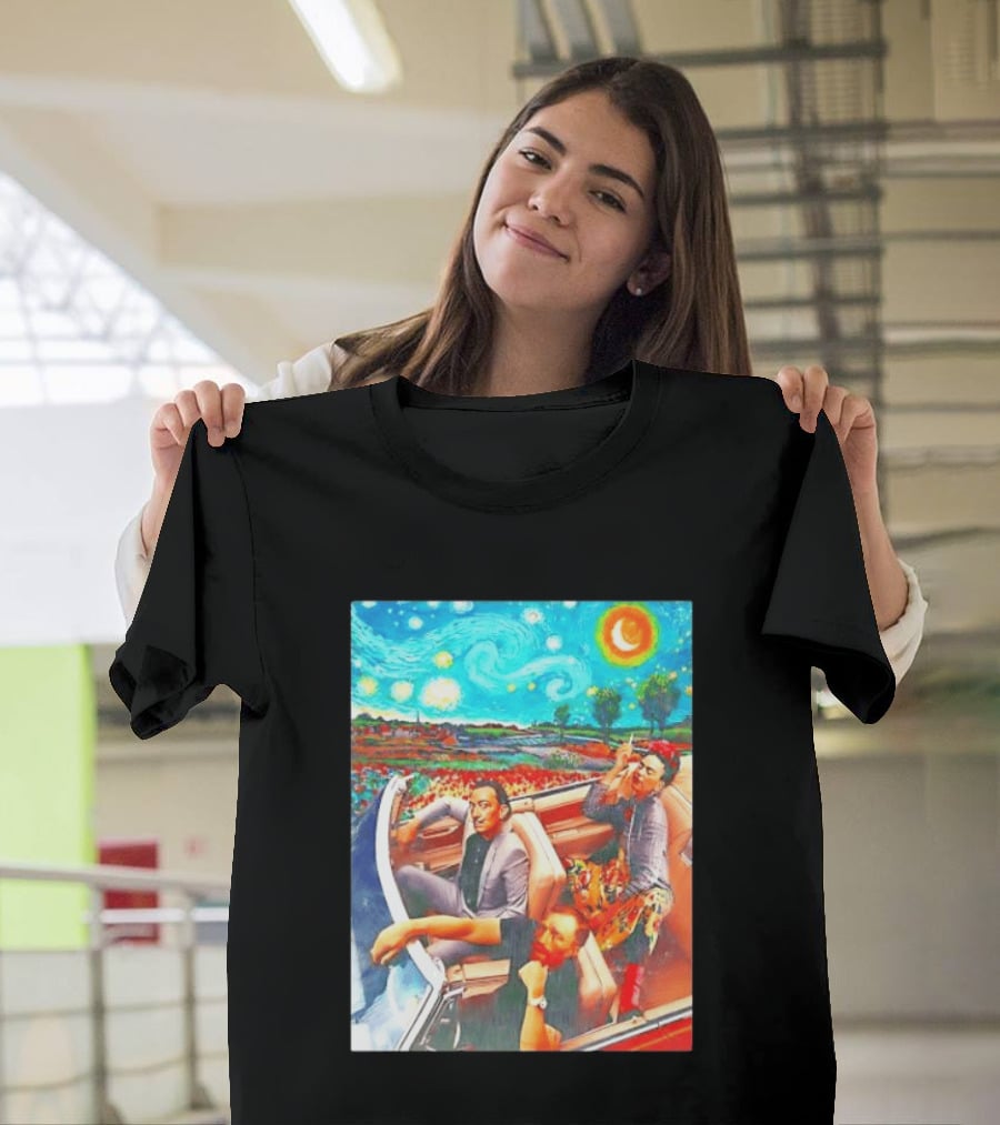 Salvador Dalí Frida Kahlo Vincent Van Gogh Starry Night Road Trip T-Shirt