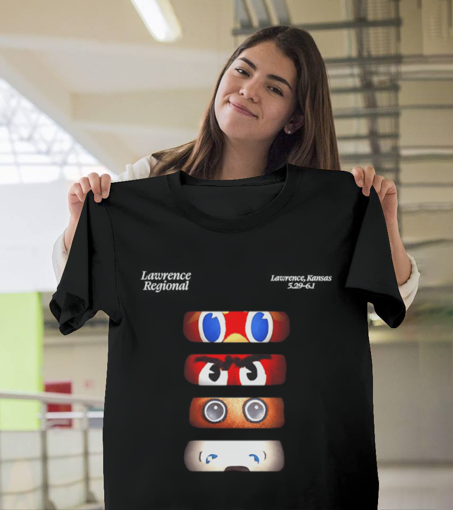 Lawrence Regional Kansas Cartoon Eyes Stack T-Shirt