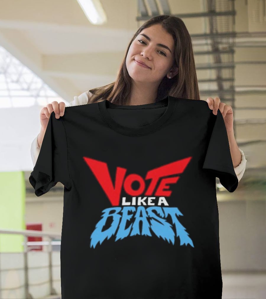 Vote Like A Beast Bold Red Blue T-Shirt