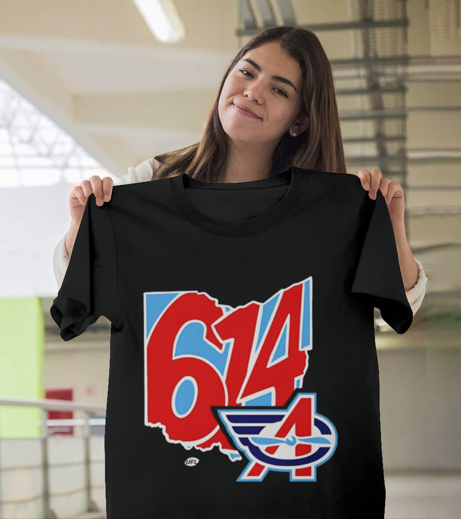 Arlington Renegades Ohio 614 United Football League State Map T-Shirt