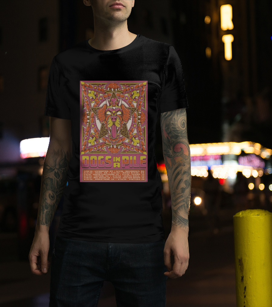 Dogs In A Pile West Coast 2026 Tour Dates And Locations T-Shirt