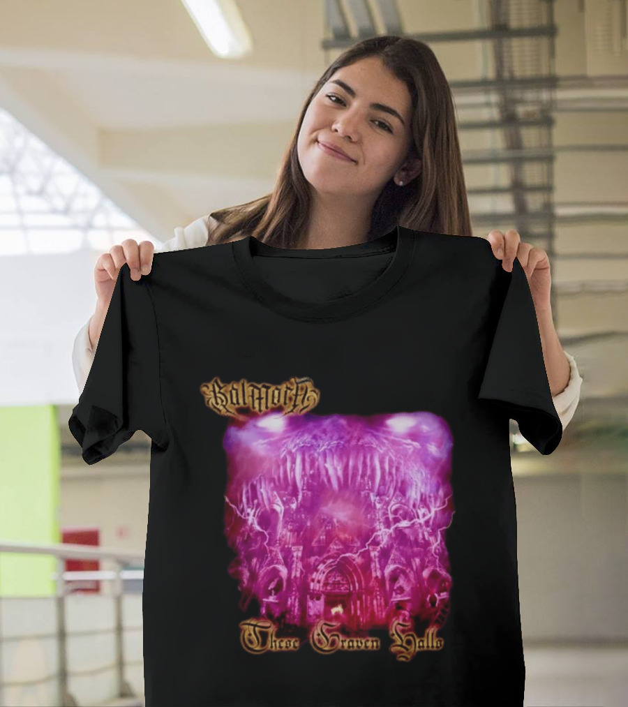Balmorth These Graven Halls Gothic Purple Cathedral Fantasy T-Shirt