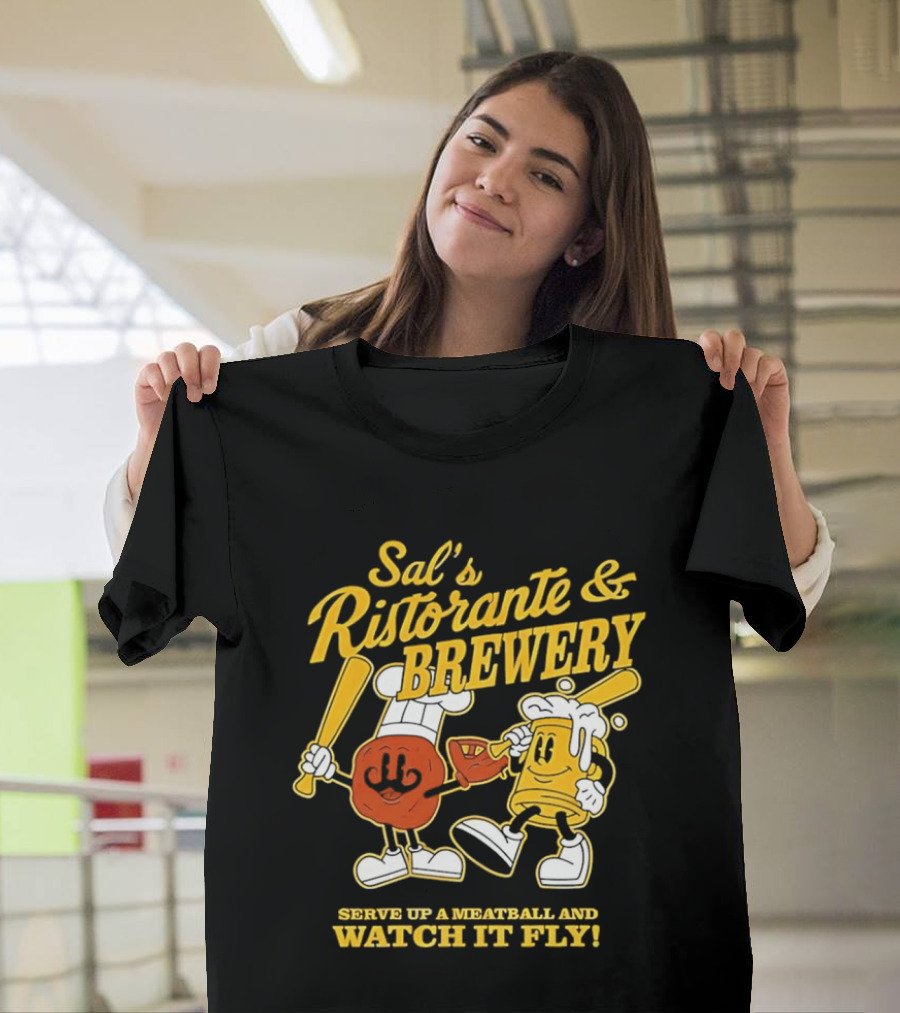 Baseball Sal’s Ristorante Brewery Serve Up A Meatball And It Fly T-Shirt