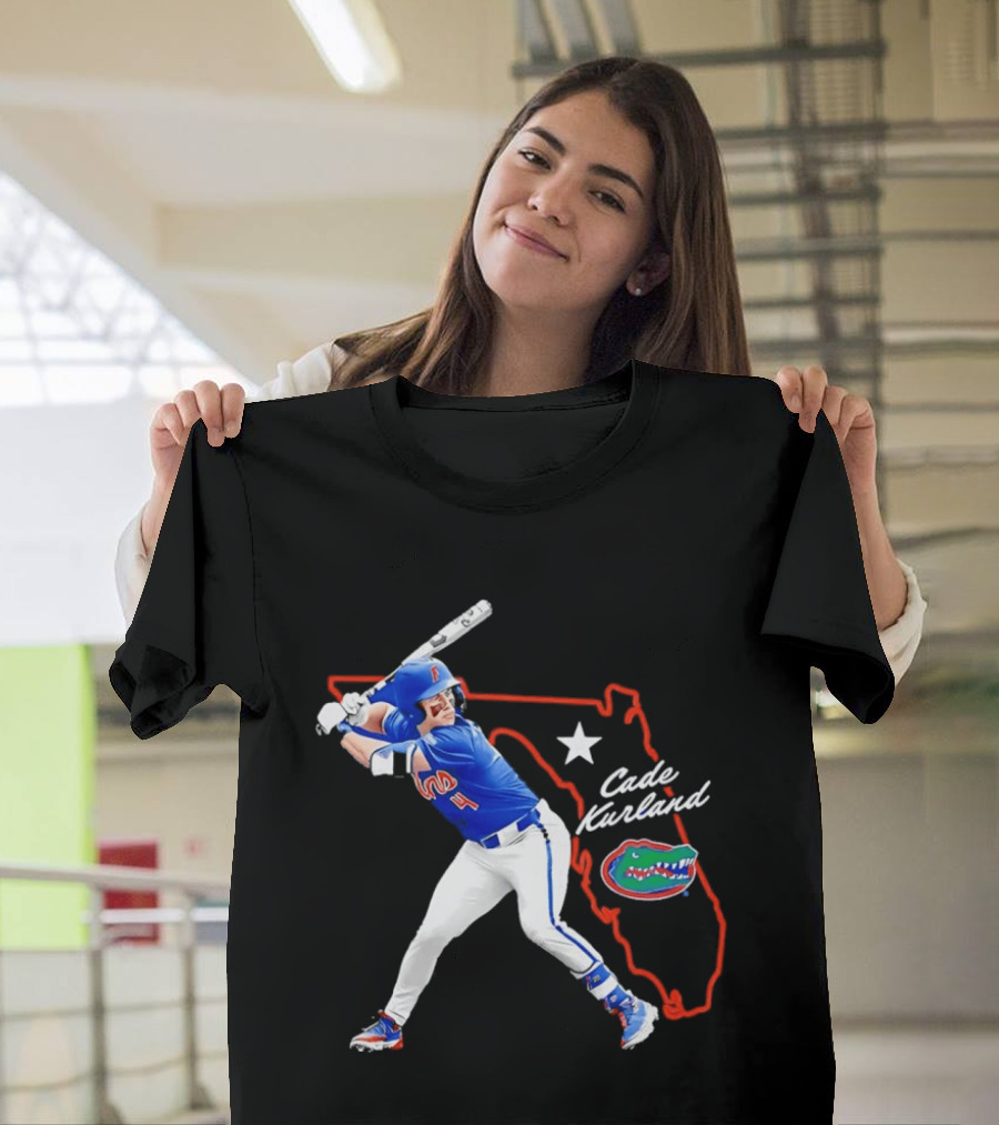 Cade Kurland Florida Gators Men's College Baseball NCAA Florida Outline Star Gators T-Shirt
