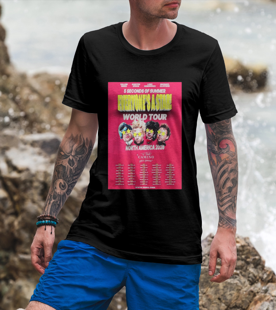 5 Seconds Of Summer Everyone's A Star World Tour North America 2026 Haiden Henderson T-Shirt