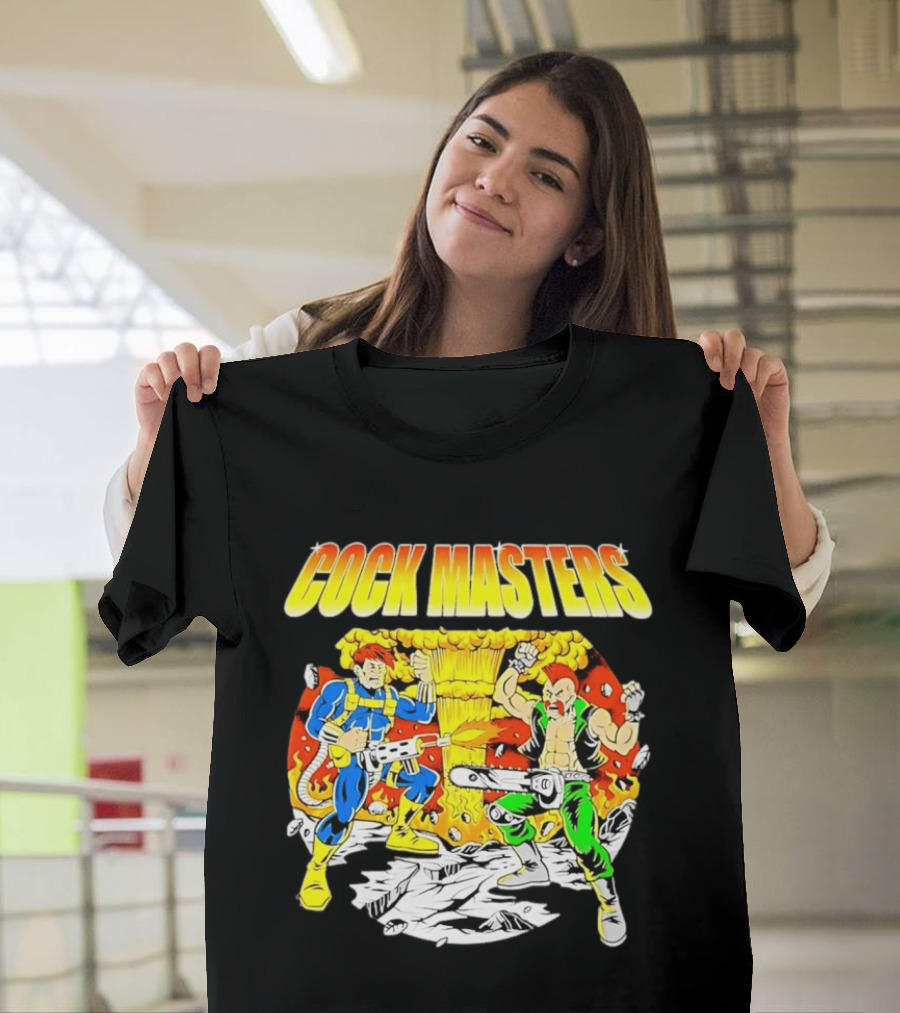 Cock Masters Cartoon Characters With Classic Action Pose T-Shirt