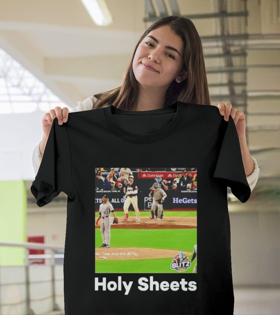 Padres Blitz Baseball Holy Sheets Petco Park T-Shirt