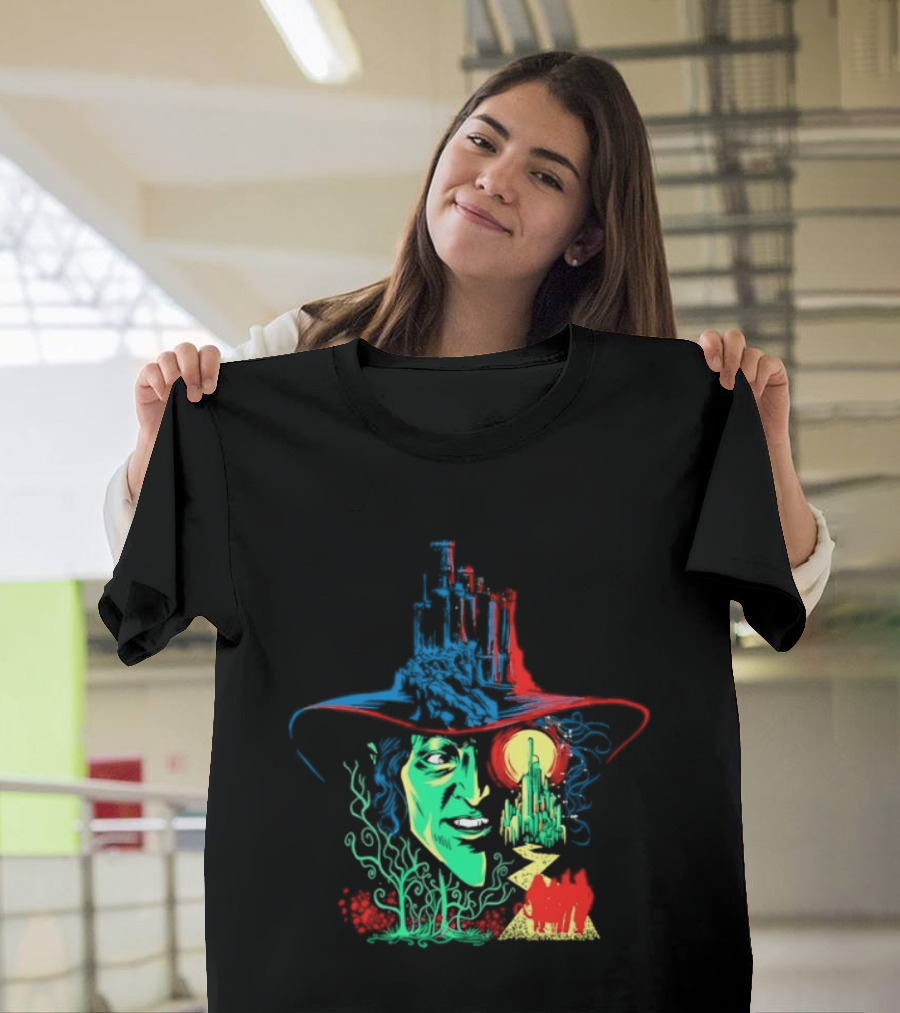 Pieces Of Oz Emerald City Wizard Face And Hat In Artistic T-Shirt