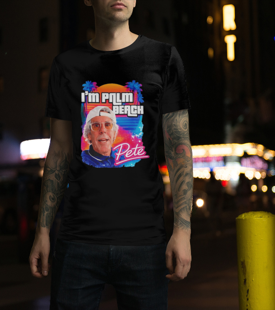 I'm Palm Beach Pete Retro Sunset Tropical Vibes Ocean Blue T-Shirt