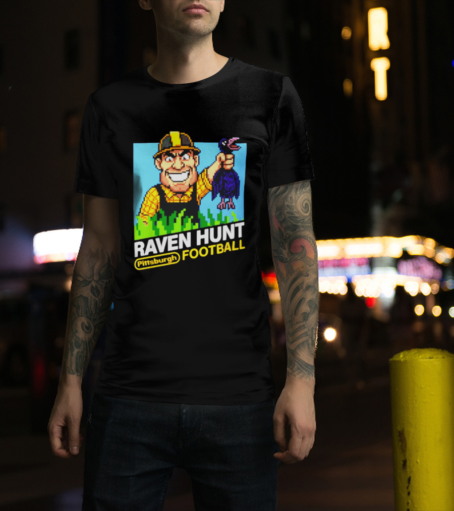 Raven Hunt Pittsburgh Football 8bit Game T-Shirt