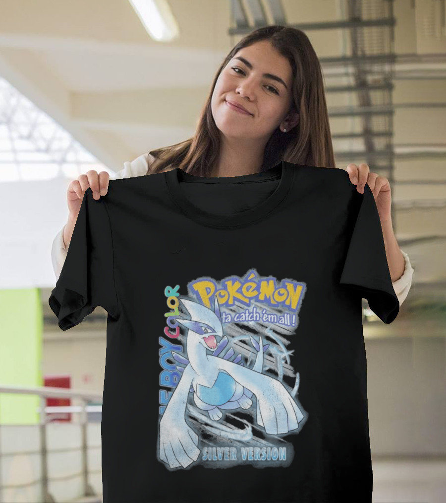 Pokémon Silver Version Game Boy Color Lugia Ta Catch 'Em All T-Shirt