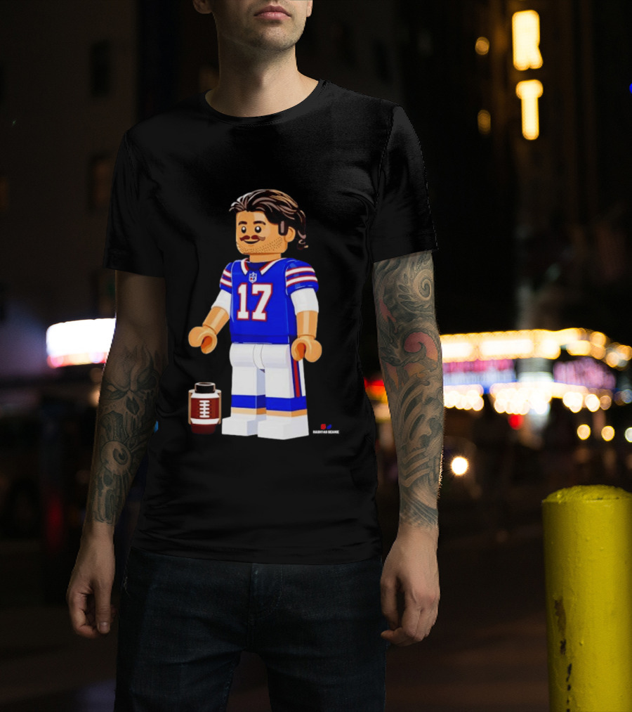 Lego Josh Allen Buffalo Bills 17 Quarterback Minifigure Football Fan Collectible T-Shirt