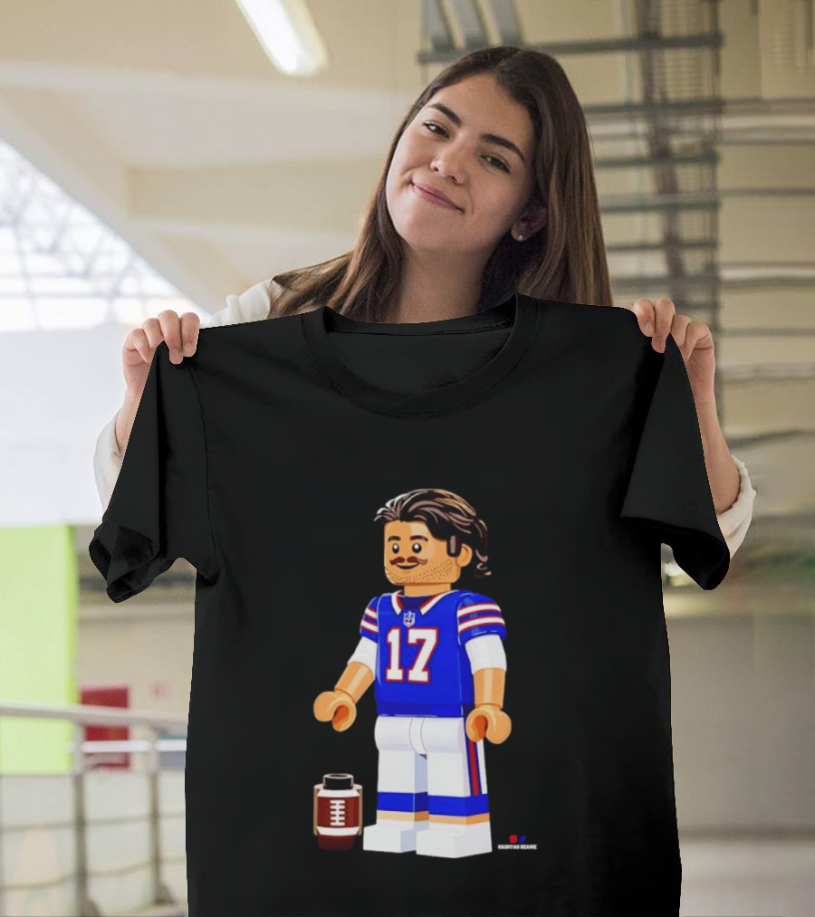 Lego Josh Allen Buffalo Bills 17 Quarterback Minifigure Football Fan Collectible T-Shirt
