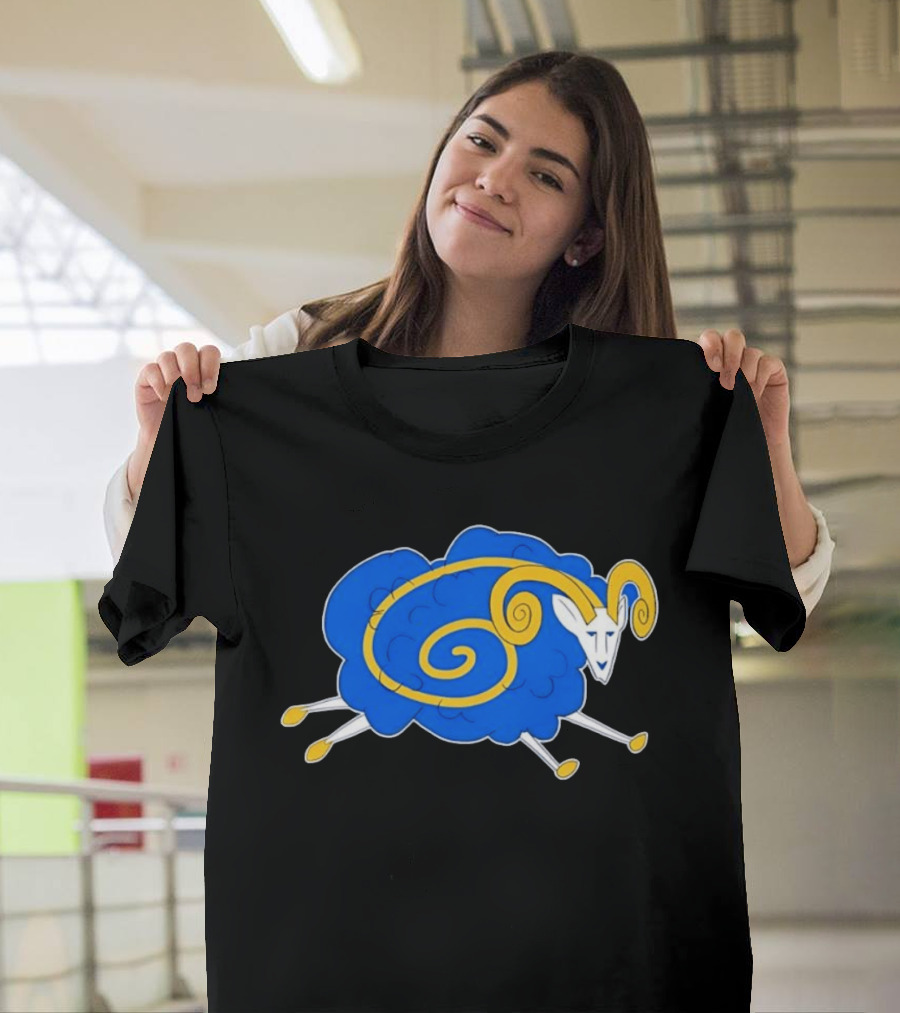 Los Angeles Rams Cursed Spiral Blue Sheep T-Shirt