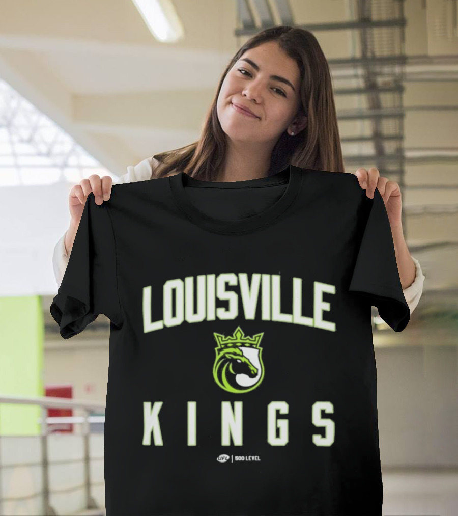 Louisville Kings UFL High Level Green Block Letters T-Shirt