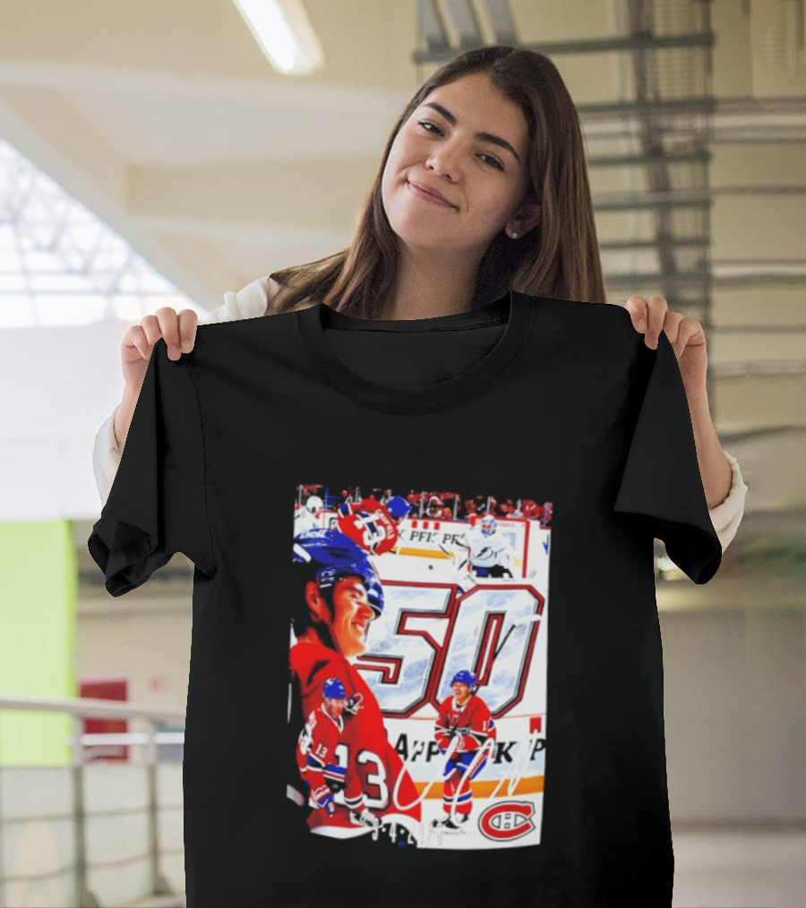 Montreal Canadiens Cole Caufield 50 Goals Celebration 2026 T-Shirt