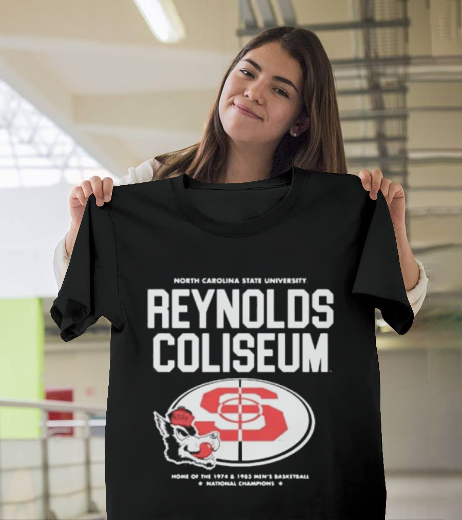 NC State University Reynolds Coliseum Home Of 1983 NCAA Men's Basketball Champions T-Shirt