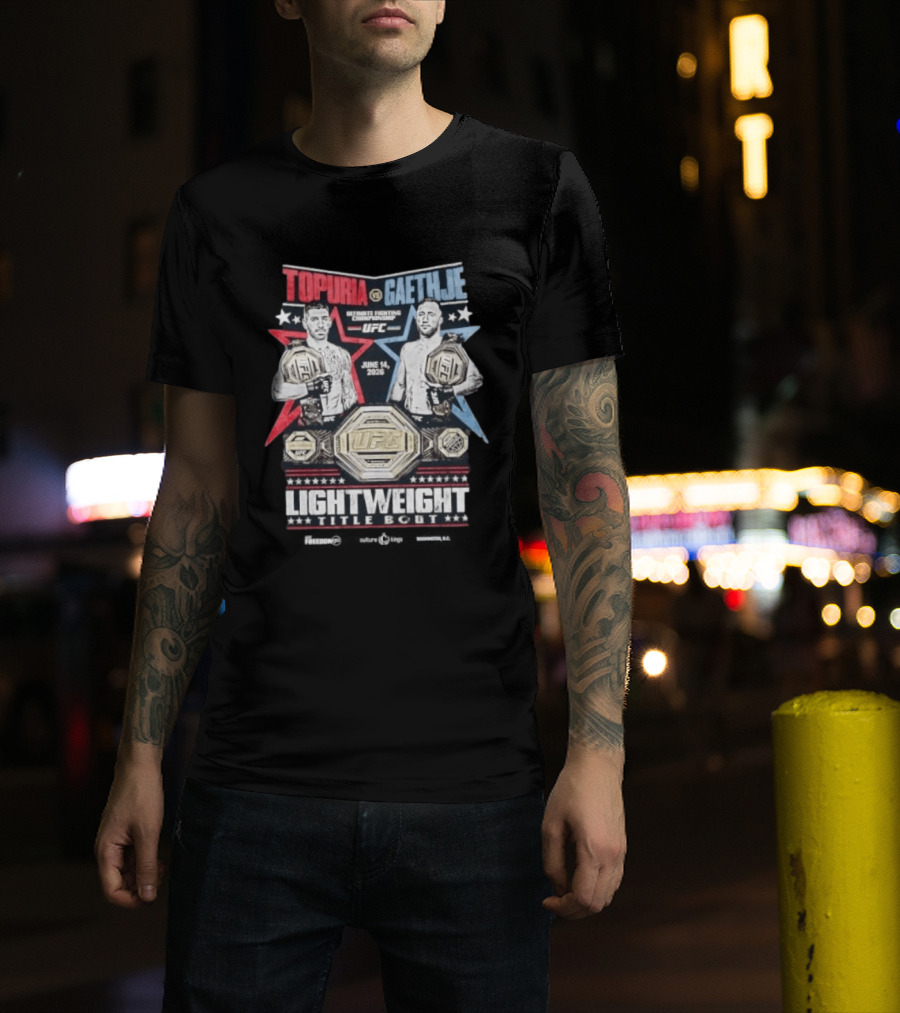 Topuria Vs Gaethje UFC Lightweight Title Bout June 14 2026 Championship T-Shirt