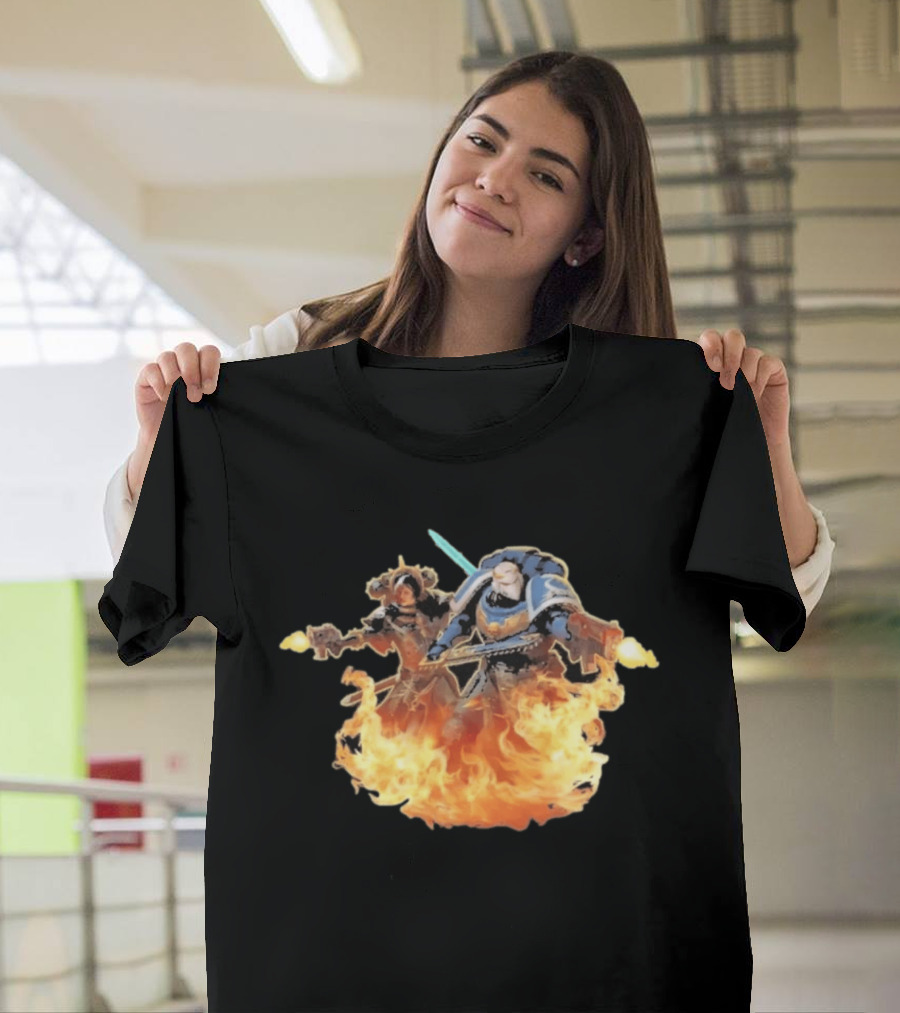 Warhammer 40 000 Boltgun II Double Battle Flames T-Shirt