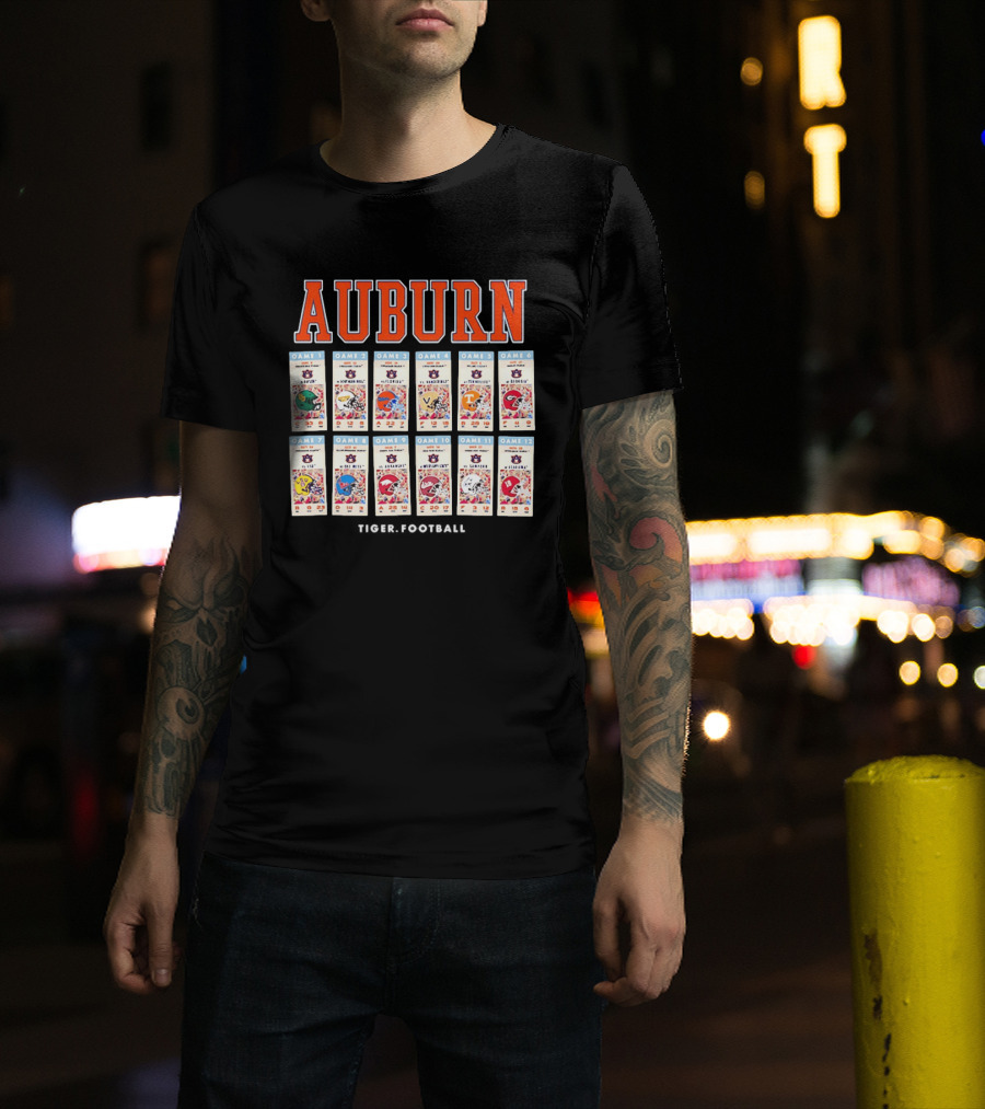 Auburn Football Schedule 2023 Game Days Baylor Florida Vanderbilt Tennessee LSU Alabama T-Shirt