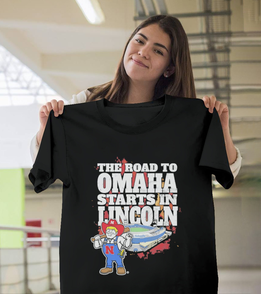 Herbie Husker Cornhuskers Road To Omaha Lincoln Nebraska Stadium T-Shirt