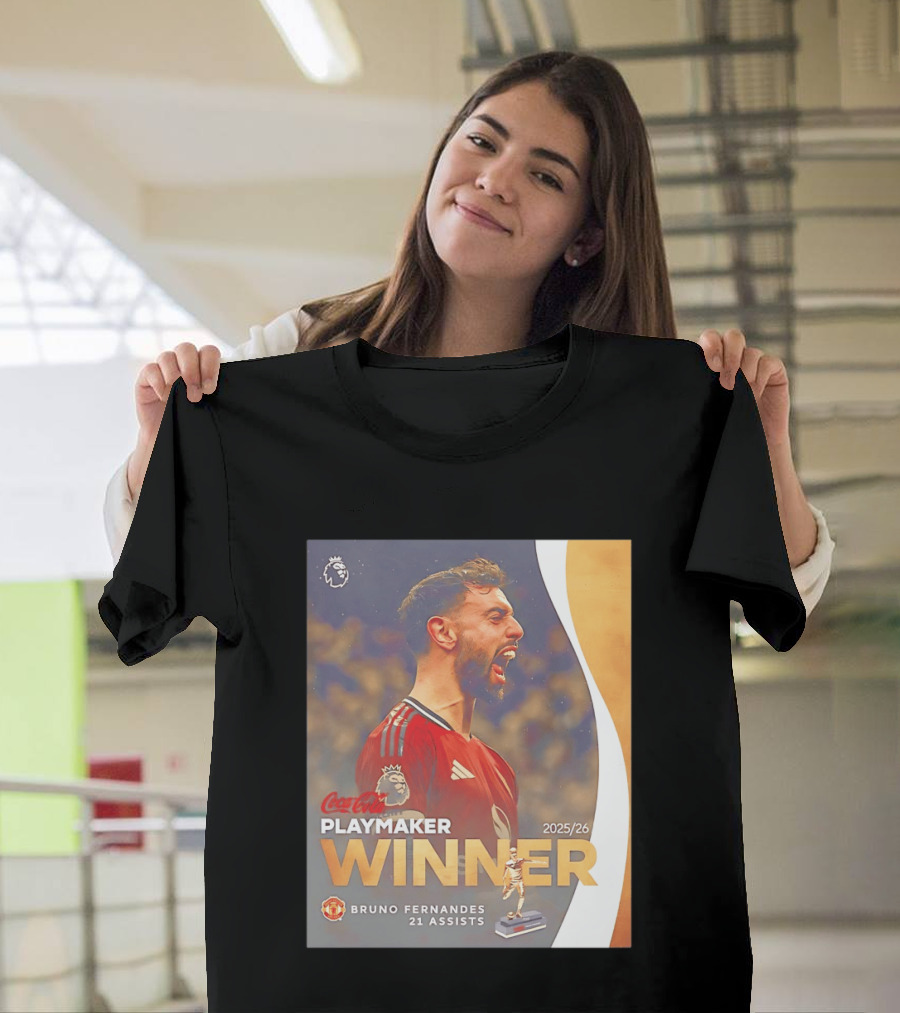 Coca Cola Playmaker Winner Bruno Fernandes Manchester United 2025/26 21 Assists T-Shirt