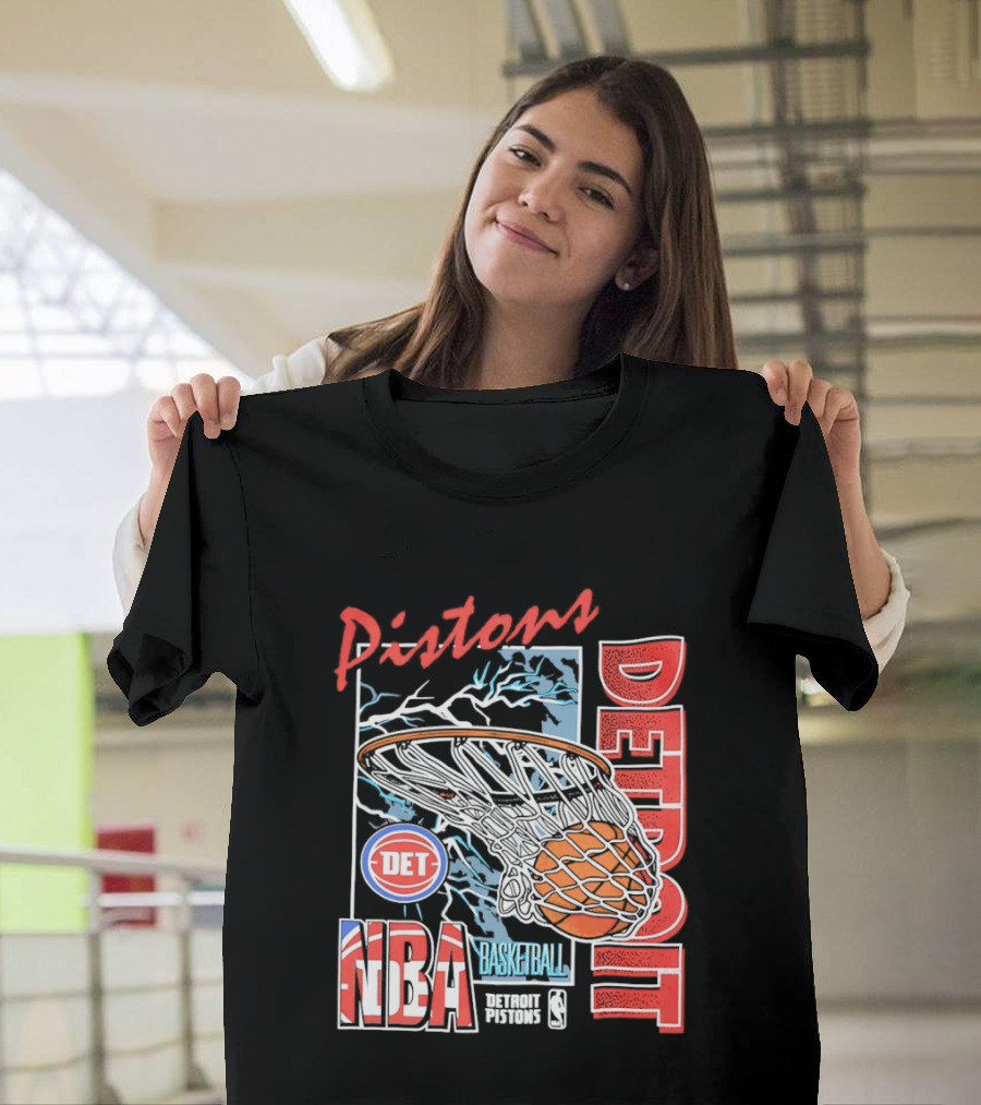 Pistons Detroit NBA Basketball DET Hoops 6 T-Shirt