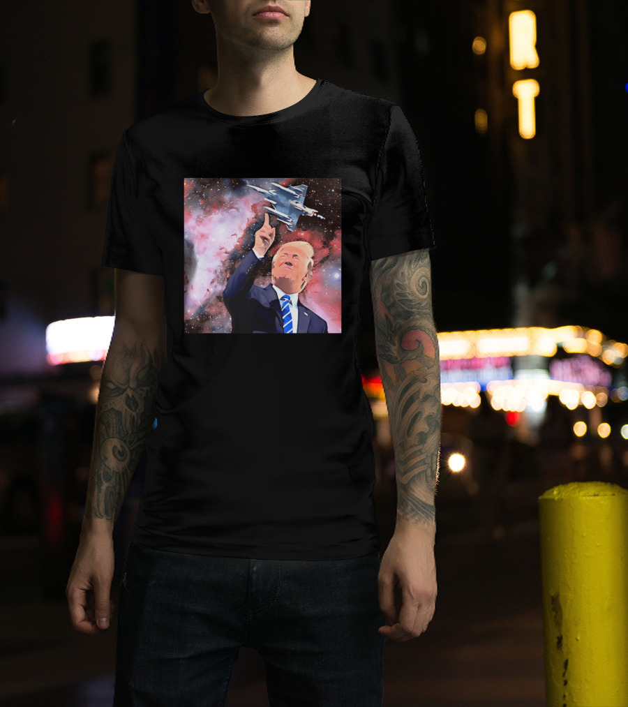 Donald Trump Stellar Commander Galaxy Jet Space Scene T-Shirt