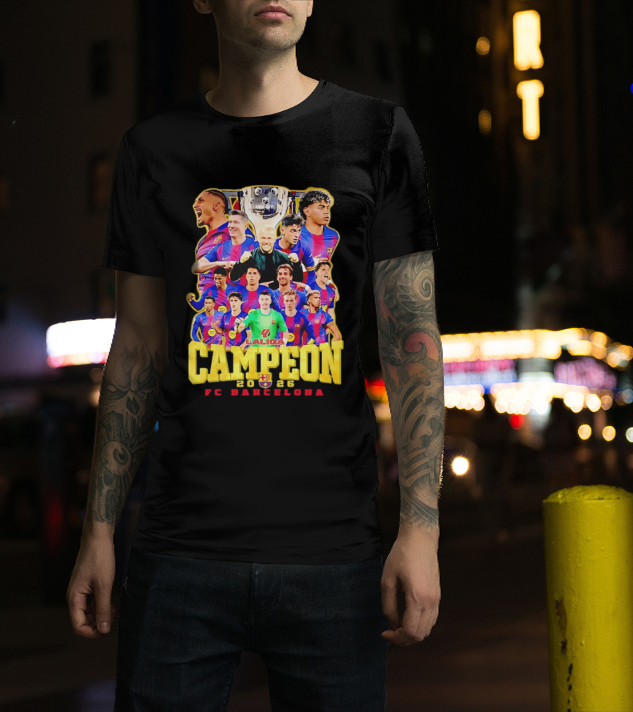 FC Barcelona Campeón La Liga 2023 Trophy Celebration T-Shirt