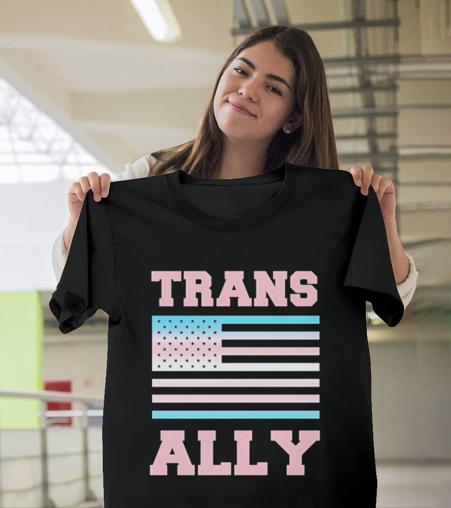 Trans Ally Pride USA Flag T-Shirt
