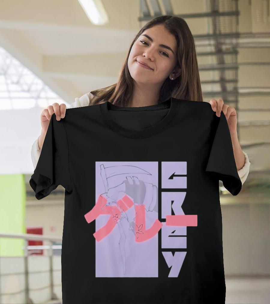 Grim Reaper Grey Japanese Kanji T-Shirt