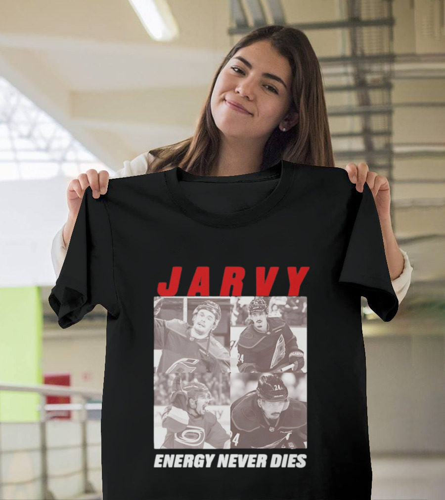 Seth Jarvis Jarvy Carolina Hurricanes Energy Never Dies T-Shirt