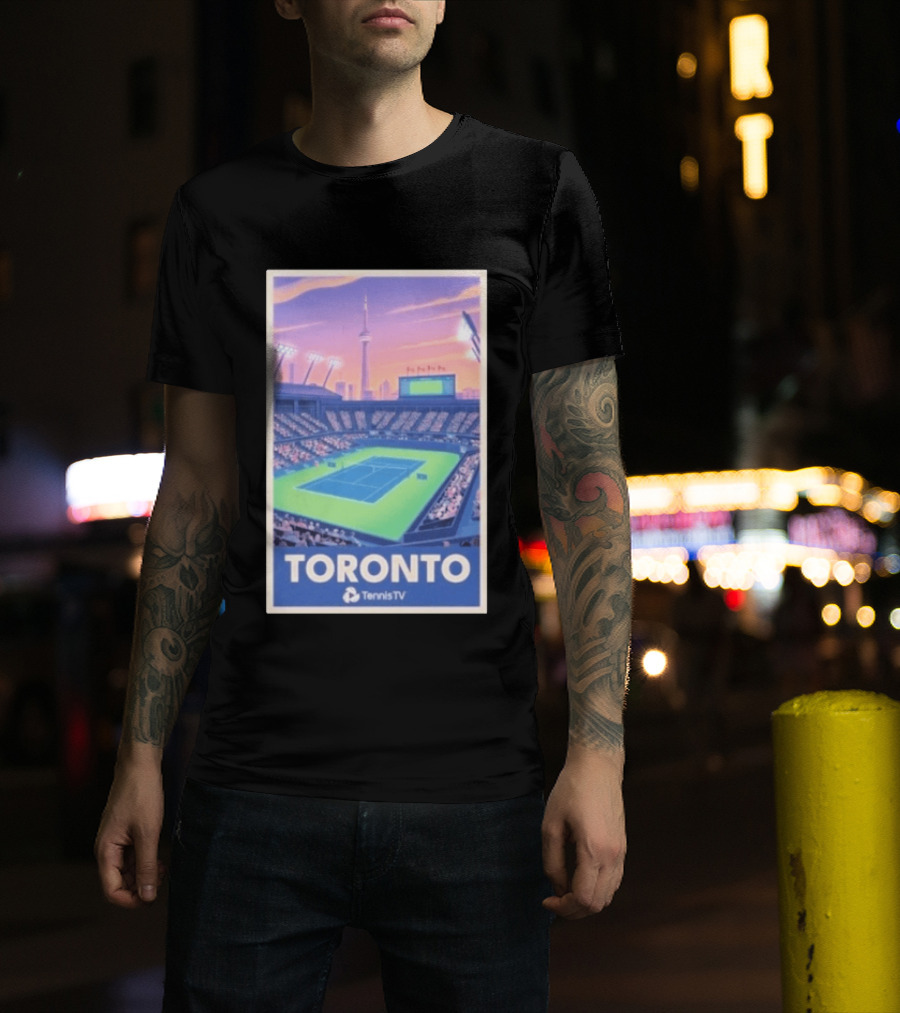 Toronto Tennis Stadium Illustration Tennis TV T-Shirt