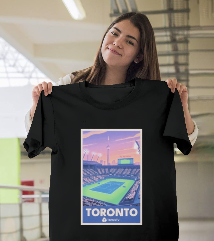 Toronto Tennis Stadium Illustration Tennis TV T-Shirt