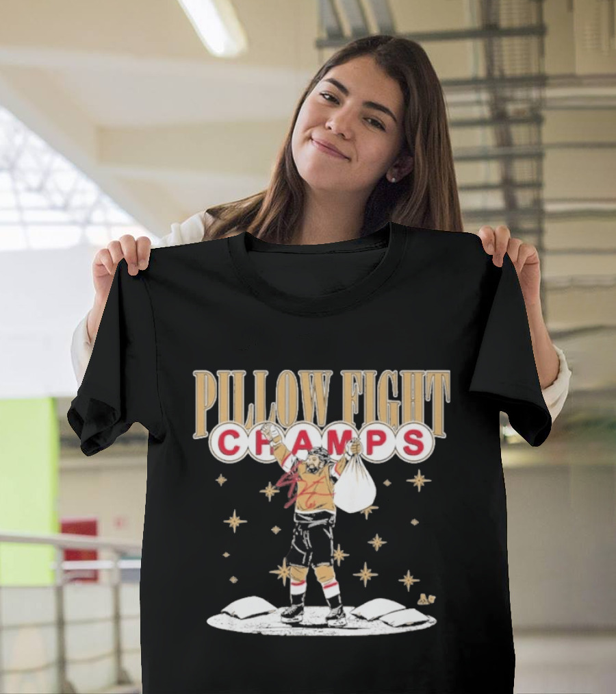 Pillow Fight Champs Vegas Hockey Celebration With Stars And Pillows T-Shirt